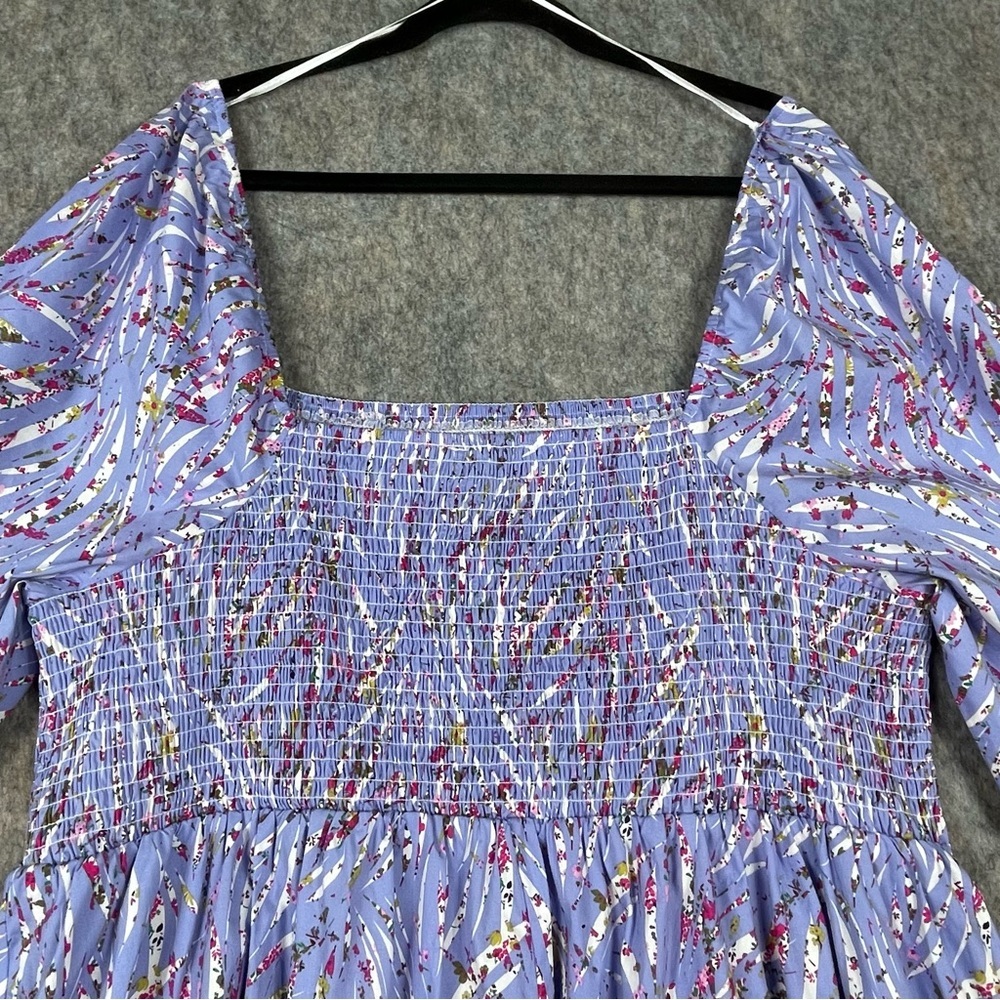 Eloquii Elements Puff Sleeve Zebra Print Smocked … - image 8